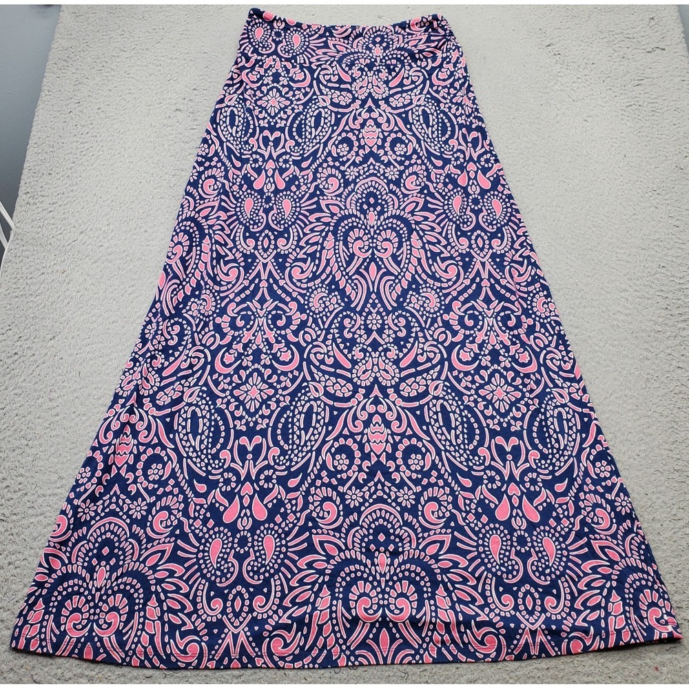 Cynthia Rowley Maxi Skirt Womens Small Multi Paisley Stretch High Waist Pull On